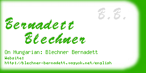 bernadett blechner business card